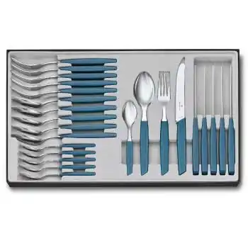 Victorinox Swiss Modern 24 Parça Mavi Çatal Kaşık Bıçak Seti
