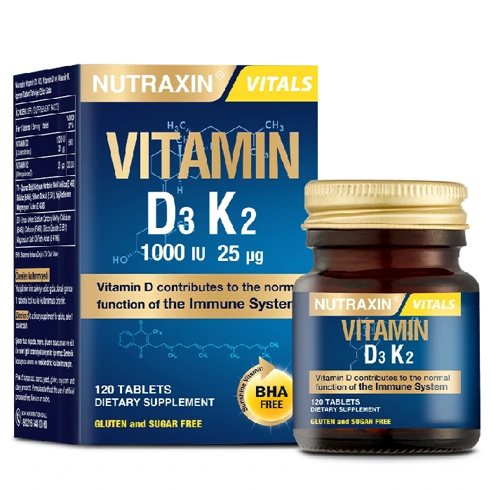 Menakinon-7 ve D3 içeren tablet takviye Nutraxin